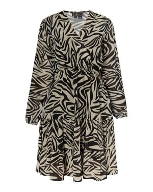 faina Kleid Mit Zebra-Print Damen/Schwarz - Mehrfarbig