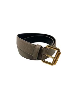 Borbonese Grauer Leder Damen Gürtel - Schwarz