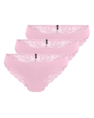 ONLY Onlchloe Lace Brazil Brief - Pink