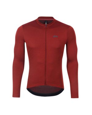 Dhb "Aeron 2.0" Radfahr-Trikot Für Herren, Merinowolle, Langärmlig (Gebrannter Ziegelstein) - Rot