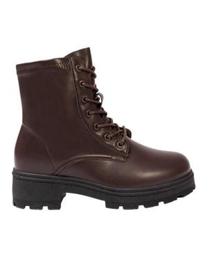 I Saw It First Motorrad-Stil Stiefeletten Für Damen (Dunkles Schokoladenbraun)