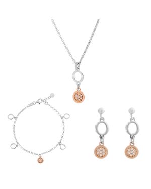 Orphelia 'Maite' Damen 925 Sterling Silber Set: Kette + Armband + Ohrringe - Weiß