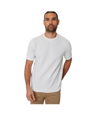 Threadbare T-Shirt Für Herren, Rippenstrick, Regulär (Ecru) - Weiß