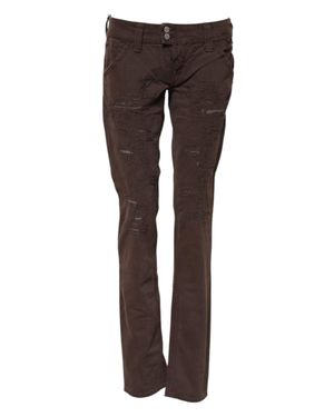 CYCLE Braune Baumwoll-Low-Waist-Skinny-Casual-Jeans