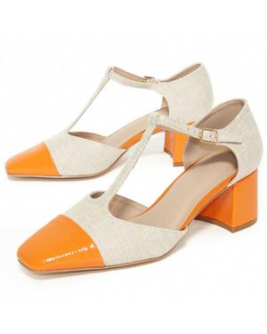 Montevita Zweifarbiger High Heel Mit Offener Ferse Und Geschlossener Spitze - Orange