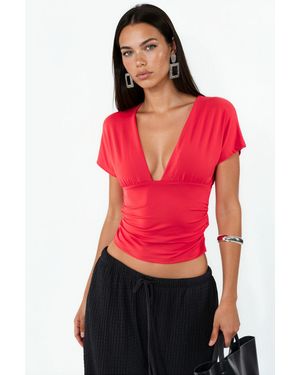Busem Taillierte Bluse Mit Bindeband-Detail - Rot
