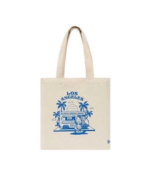 KTZ "Los Angeles" Tragetasche, Canvas (Hellbeige Bedruckt) - Blau
