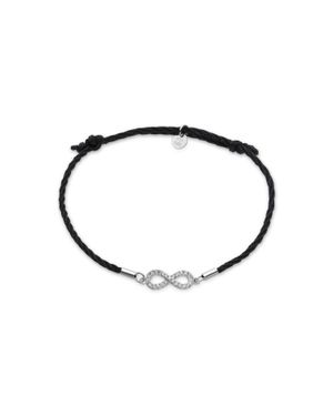 Luxenter 925 Sterling Und Rhodium Plattiert Brillant Zirkonia Armband - Schwarz