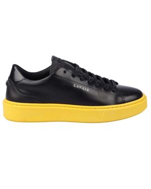Lavair "Luna" Sneaker Für Herren, Nappaleder, Plattform-Absatz /Gelb) - Blau