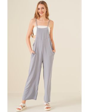 Bigdart Bequemer Weit Geschnittener Jumpsuit Mit Quadratischem Kragen - Natur