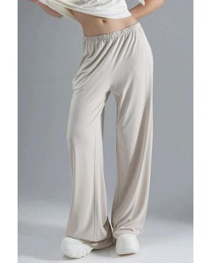 Busem Elastische Taillengerade Modal-Hose - Grau