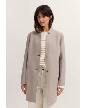Bugatti Damen Wollmantel Aus Reiner Italienischer Wolle - Natur