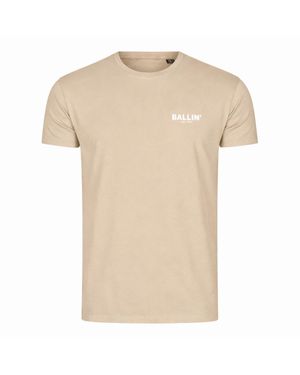 Ballin Amsterdam Est. 2013 T-Shirt Ss Rückenprint Cross Shirt - Natur