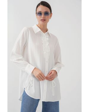 Bigdart Rüschendetails Strukturierte Bluse - Weiß