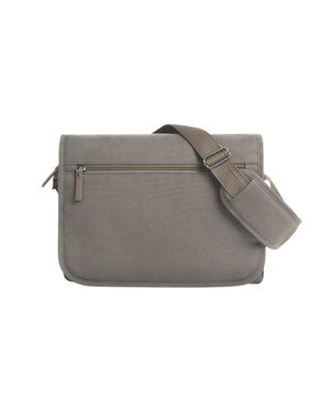 Halfar "Country" Schultertasche, Velours (Khakigrün) - Grau