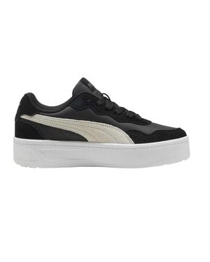 PUMA "Court Lally Skye" Sneaker Für Damen, Leder, Plattform-Absatz (Wellenblau/Steingrau) - Schwarz
