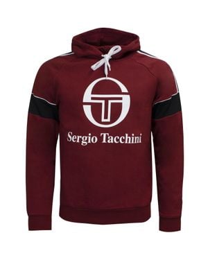Sergio Tacchini Herren Deckie Hoodie Grafiklogo Jumper 38364 650 - Rot