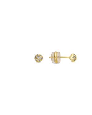 Luxenter Ohrringe Mit 18-Karätiger Gelbgold-Finish Und Funkelnden Zirkonia-Steinen – Chikra - Mettallic