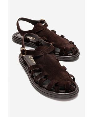 Forever & Always Shoes Alone Leder Gladiator Sandale - Schwarz