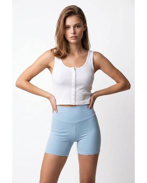 MixRay Hochtaillierte Skinny-Radsportshorts - Blau
