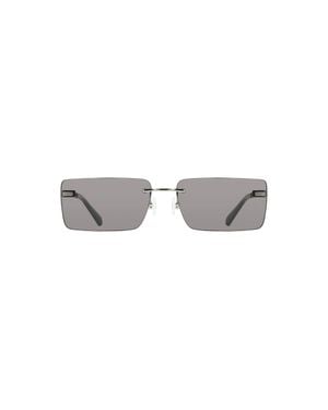 Calvin Klein Schwarze Metall Damen Sonnenbrille - Grau