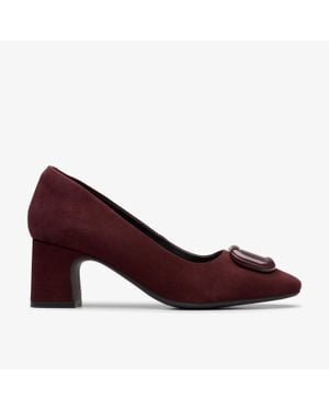 Clarks Fernie Trim Merlot Wildlederschuhe - Rot