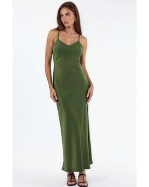 Hiccup Satin-Midi-Kleid - Grün