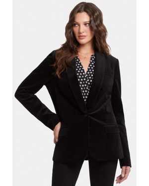 NYDJ Smokingjacke Velours - Schwarz