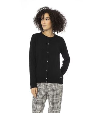 Baldinini Trend Damen Schwarzer Wollpullover