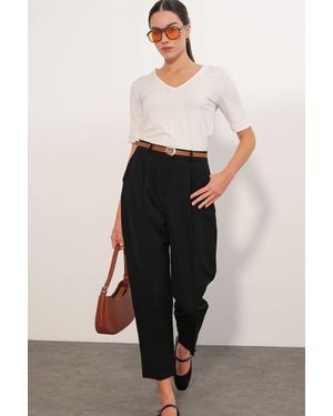 Bigdart Damen Gerade Geschnittene Hose - Schwarz