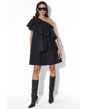 Msn-Collection Asymmetrisches Minikleid Mit Einem Ärmel - Blau