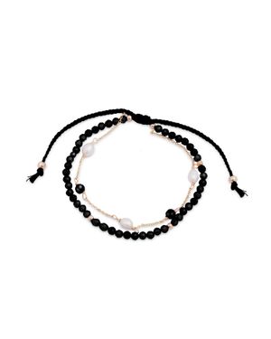 Luxenter Armreif Aus Einer Metalllegierung Und Hydrothermalem Quarz Onyx Mit 18K Vergoldetem Finish - Schwarz