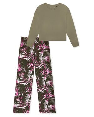Schiesser Damen Pyjama Modernschlafanzug, Pyjama Set, Nachtwäsche - Weiß