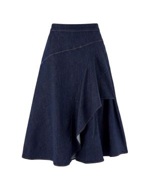 Trendyol Mi̇Lla Damen Blau Einfarbig Maxi Skater Röcke
