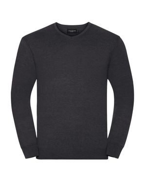 Russell Russell Collection Strickpullover Mit V-Ausschnitt (Graphit Meliert) - Schwarz