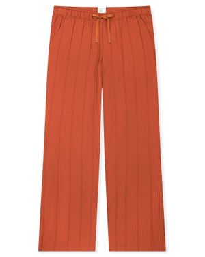 Schiesser Damen Pyjamahose Mix Relaxschlafhose, Nacht Hose, Loungehose - Orange
