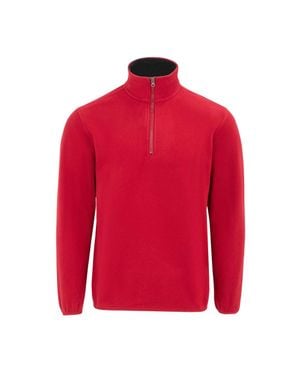 Donnay Fleecejacke Für Herren, Mit Kurzem Reißverschluss - Rot