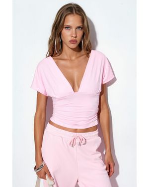 Busem Taillierte Crop-Bluse Mit Bindung - Rot