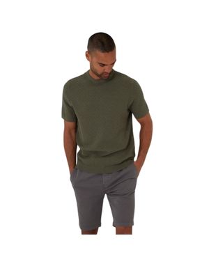 Threadbare T-Shirt Für Herren, Rippenstrick, Regulär (Dunkler Salbei) - Grün