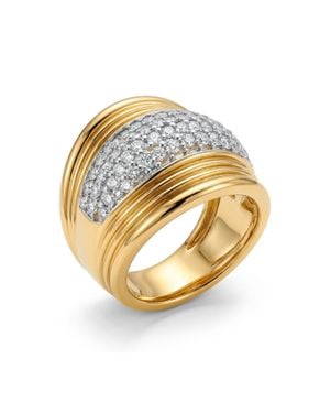 Luxenter Ring Mit Funkelnden Zirkonia-Steinen, 18 Karat Gelbgold-Finish – Lilfu - Mettallic
