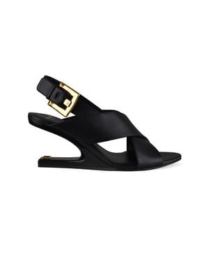 Balmain Anthem No Wedge-Sandalen - Schwarz