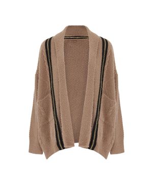 faina Strickjacke Damen Dunkelrosa - Braun