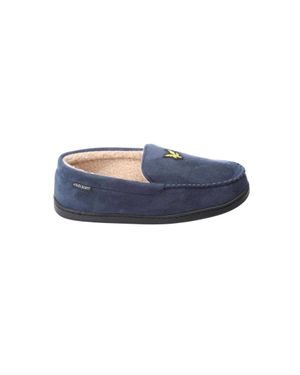 Lyle & Scott "Aspen" Mokassin-Hausschuhe Für Herren, Wildlederimitat - Blau