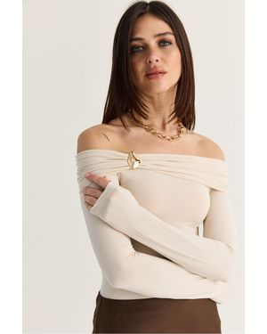 Bianco Lucci Modalbluse - Natur