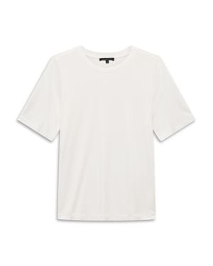 Bugatti Damen T-Shirt Aus 100% Viskose Mit Rundhalsausschnitt - Weiß