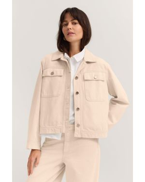 Bugatti Damen Jeansjacke Aus Baumwolle Mit Hemdkragen - Natur