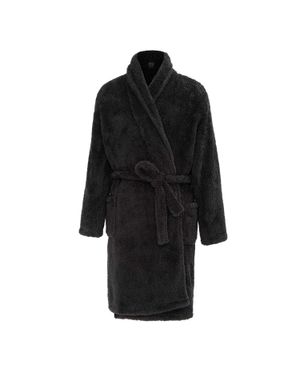 Howick Morgenmantel Für Herren, Plüsch Fleece, Langärmlig - Schwarz
