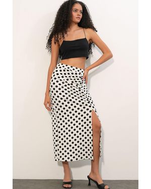 Bigdart Hochtaillierte Polka Dot Midi-Rock - Mehrfarbig