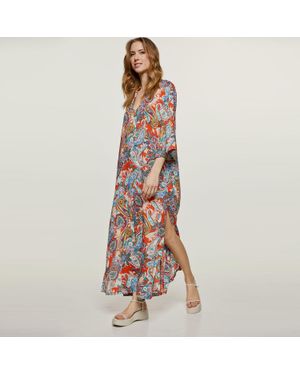 Conquista Kleid Im Paisley-Kaftan-Stil Aus Viskose - Mehrfarbig