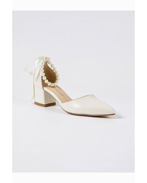 Forever & Always Shoes Evania Blockabsatz Hochzeits-Pumps - Weiß